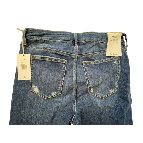 Sam Edelman Womens Stiletto Crop Boot Jeans Size 14/32 High Rise Blue Denim - Picture 13 of 16